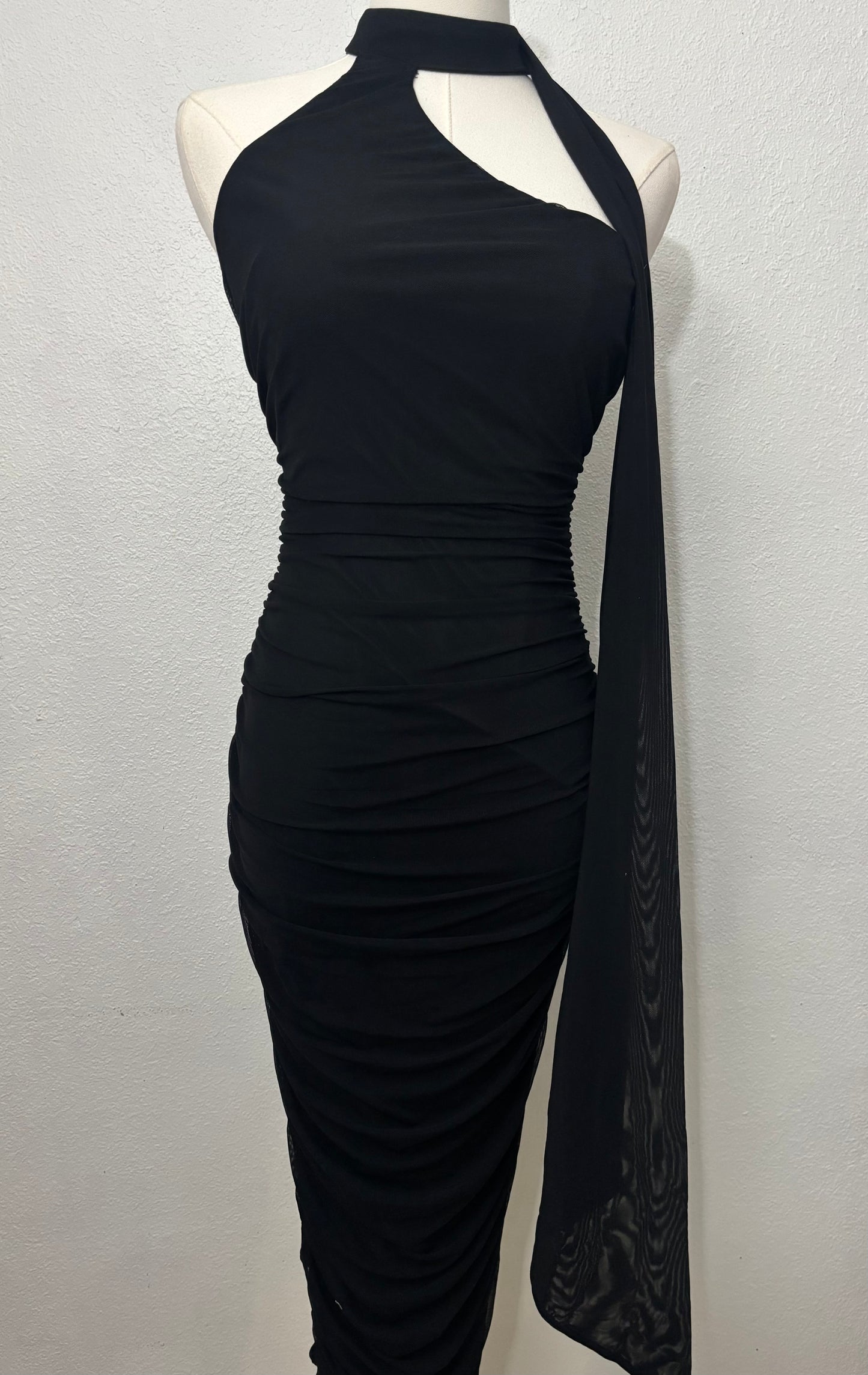 Black Mesh Maxi Dress