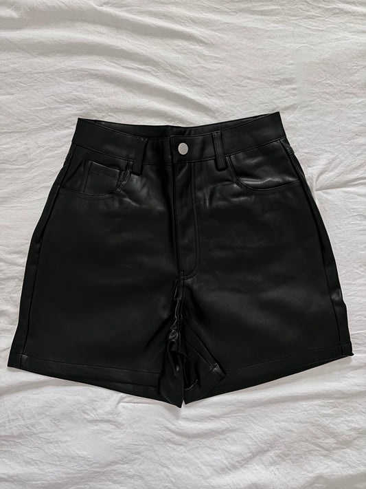 Emory High-Waisted Leather Shorts