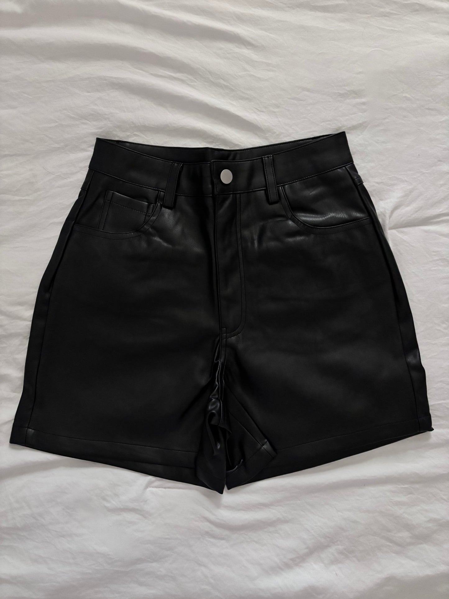 Emory High-Waisted Leather Shorts