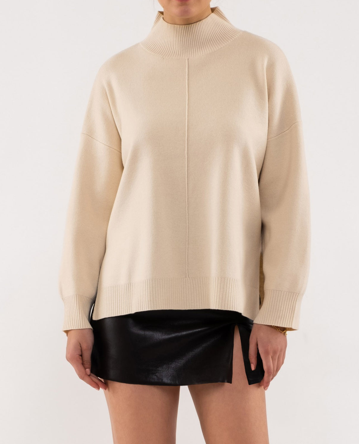 Cream Turtle Neck Sweater